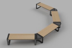 Metaliniai Suolai su medžio apdaila